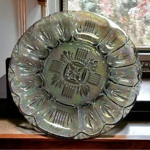 Vintage 1950's Iridescent Federal Glass Georgetown Pattern Egg Tray